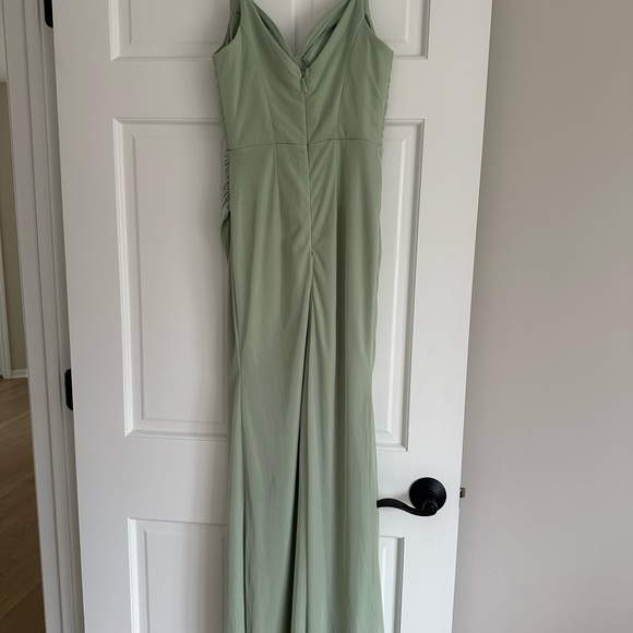 Azazie Deandra Sage Green Bridesmaid Dress Size A4 - Picture 9 of 10